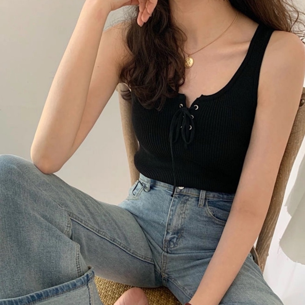 Black tie front top